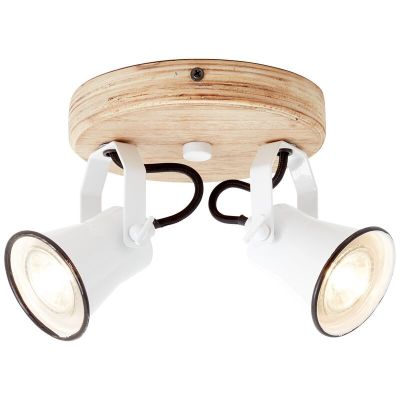 Faretto da soffitto in legno marrone, Carolyn