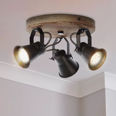 Faretto da soffitto in legno marrone, Carolyn