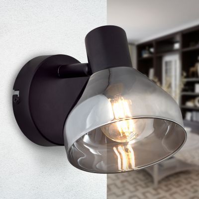 Faretto da parete nero design, Dimitry