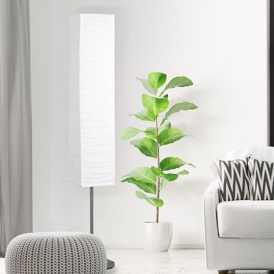 Lampada da terra di carta bianca, Octavio, con interruttore