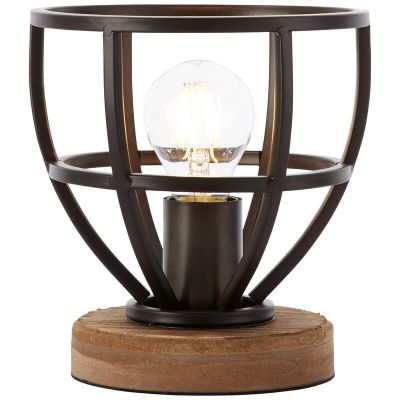 Lampada da tavolo nera moderna, Esmee, con interruttore