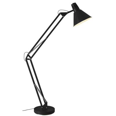 Lampada da terra nera metallo, Jesselynn, con interruttore