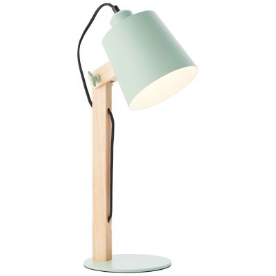 Lampada da tavolo in legno verde, Dorina, con interruttore