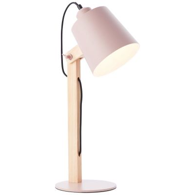 Lampada da tavolo in legno rosa, Dorina, con interruttore