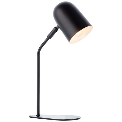 Lampada da tavolo nera moderna, Lukas, con interruttore