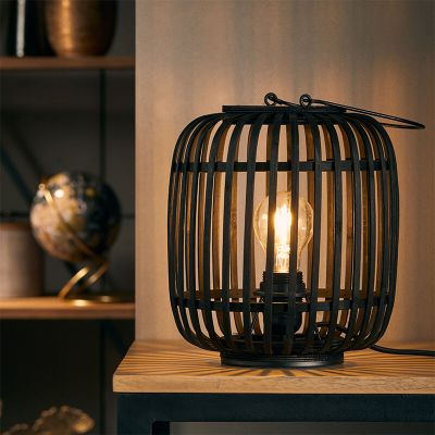 Lampada da tavolo in legno nera, Brain