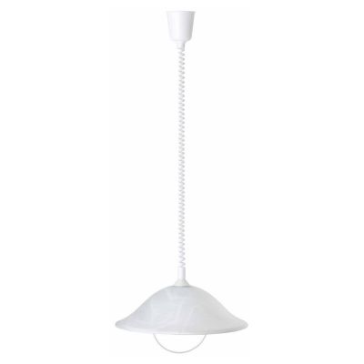 Lampada a sospensione bianca in vetro, Siba