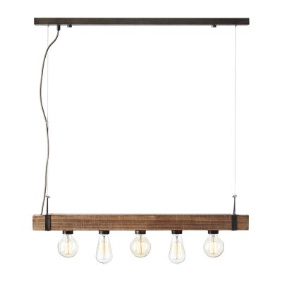 Lampada a sospensione in legno nera, Asli