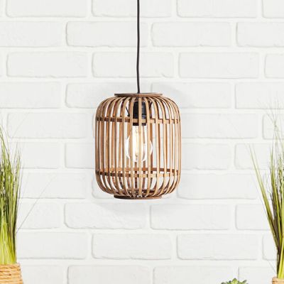 Lampada a sospensione in legno marrone, Brain