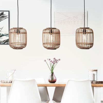 Lampada a sospensione in legno marrone, Brain