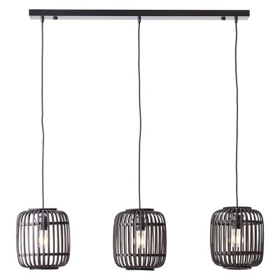 Lampada a sospensione in legno nera, Brain