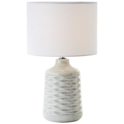 Lampada da tavolo grigia retrò, Roelf, con interruttore