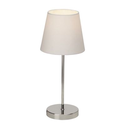 Lampada da tavolo bianca in tessuto, Neyomi, con interruttore