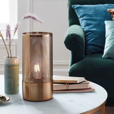 Lampada da tavolo in ottone moderna, Albina, con interruttore