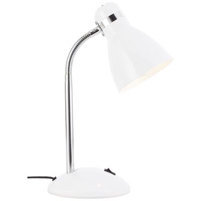 Lampada da scrivania bianca in plastica, Santana, con interruttore