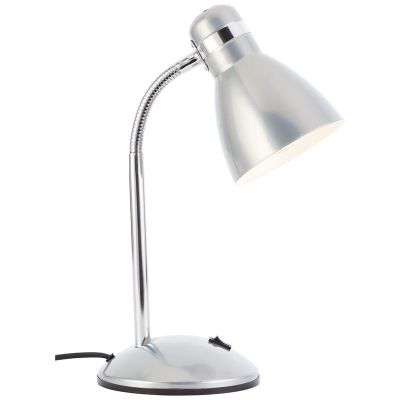 Lampada da scrivania argenta in plastica, Santana, con interruttore