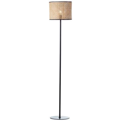 Lampada da terra marrone rustica, Emmelie, con interruttore