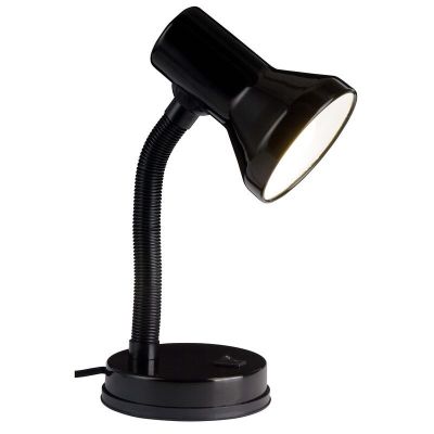 Lampada da scrivania nera in plastica, Loet, con interruttore