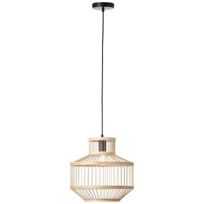 Lampada a sospensione in legno nera, Luit