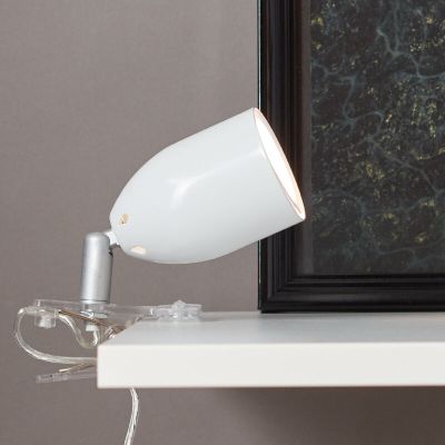 Faretto con pinza bianco in plastica, Keke, con interruttore