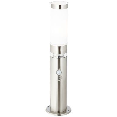 Lampione da giardino con sensore crepuscolare cromato in plastica, Sage, 2W, 3000K LED, IP44