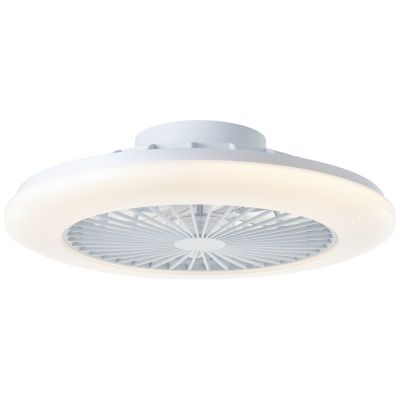 Ventilatore da soffitto bianco moderno, Salerno, 40W, RGBW LED, con telecomando