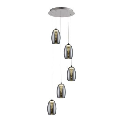 Lampade a sospensione per tavolo da pranzo cromata moderna, Aliyah, 5W, 3000K LED