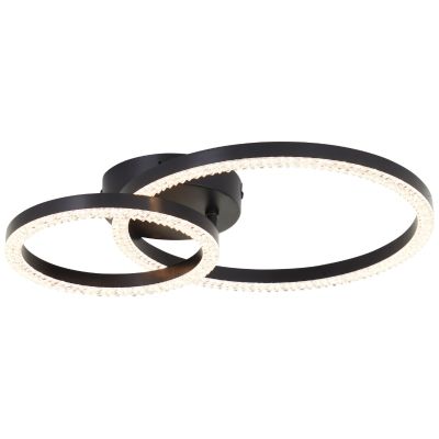 Lampada da soffitto nera design, Maladon, 22W, 3000K LED