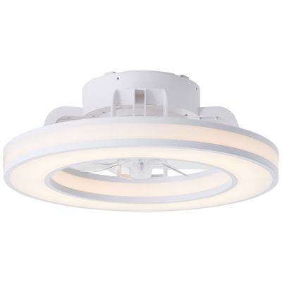 Ventilatore da soffitto bianco moderno, Yari, 26W, RGBW LED, con telecomando
