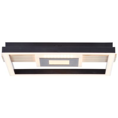 Lampada da soffitto nera design, Zakiya, 24W, 3000K LED