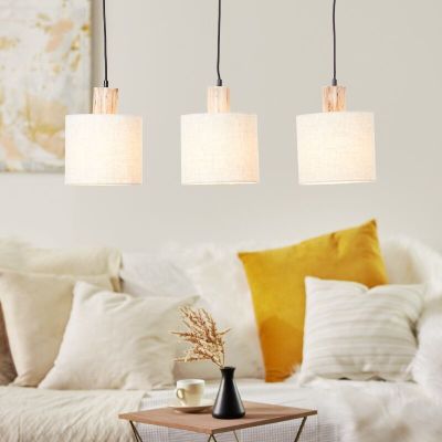Lampada a sospensione beige rustica, Joroes