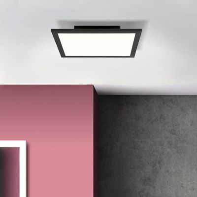 Plafoniera a pannello LED nera moderna, Bojan, 18W, 4000K LED