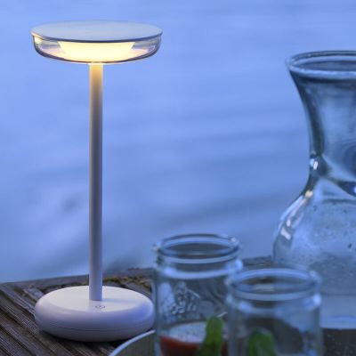 Lampada da tavolo ricaricabile nera in plastica, Jorja, 2W, 3000K LED, IP44, controllo touch