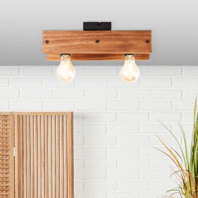 Lampada da soffitto in legno marrone, Rasha