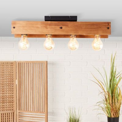 Lampada da soffitto in legno marrone, Rasha