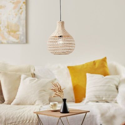 Lampada a sospensione in rattan marrone, Sian
