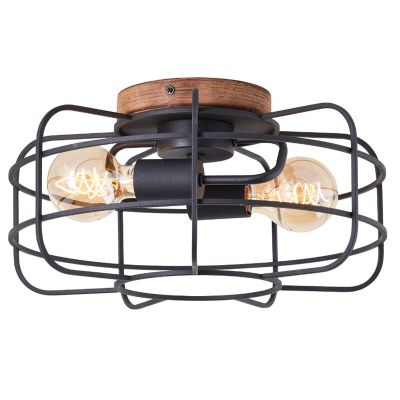 Lampada da soffitto in legno nera, Taede