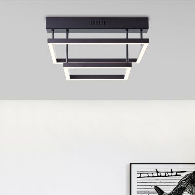 Plafoniera nera moderna, Enis, 34W, 3000K LED, dimmer in 3 fasi