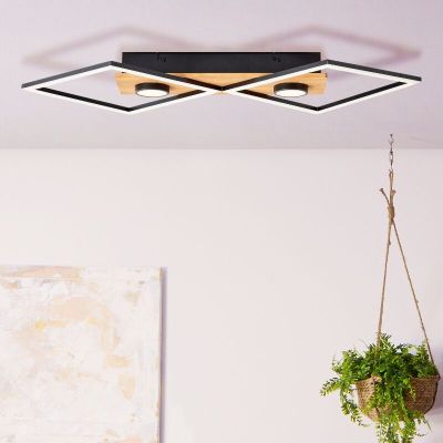 Plafoniera in legno nera, Virginia, 32W, 3000K LED