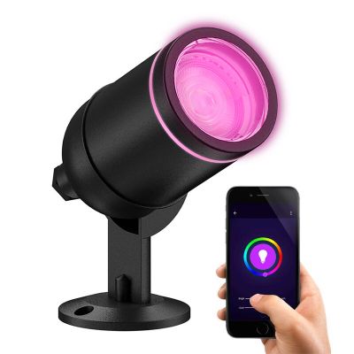 Lampada da esterno intelligente nera in alluminio, Halo, 4W, RGBW LED, IP54