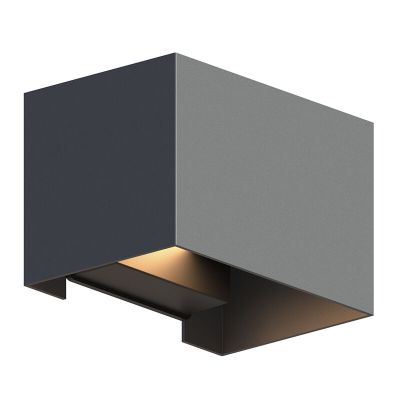 Lampada da parete up down antracite in alluminio, Dion, 7W, 3000K LED, IP54