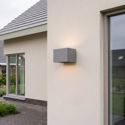Lampada da parete up down antracite in alluminio, Dion, 7W, 3000K LED, IP54