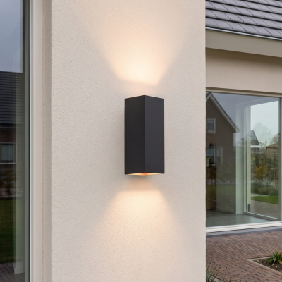 Lampada da parete up down nera in alluminio, Dion, 8W, 3000K LED, IP54