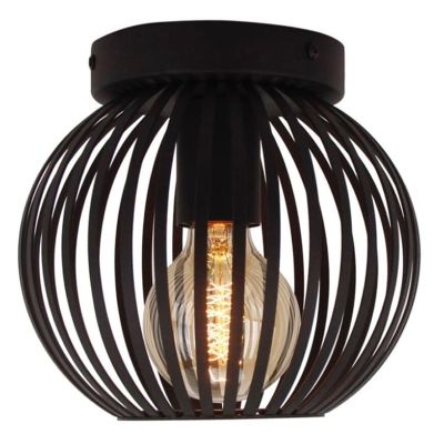 Lampada da soffitto nera industriale, Lieve