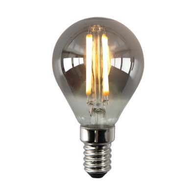 Lampadina LED Olucia E14 dimmerabile, P45, 3w, Vetro fumé, 2200k