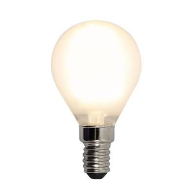Lampadina LED Olucia E14 dimmerabile, P45, 3w, Vetro bianco, 2700k
