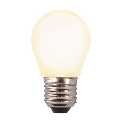 Lampadina LED Olucia E27 dimmerabile, P45, 3w, Vetro bianco, 2700k