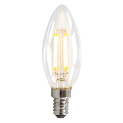 Candela LED Olucia E14 dimmerabile, 3w, Vetro trasparente, 2700k