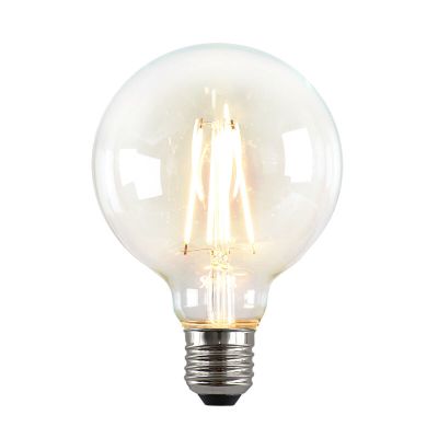 Lampadina LED Olucia E27 dimmerabile, G95, 5w, Vetro trasparente, 2700k