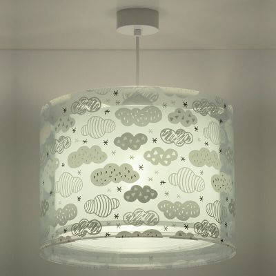 Lampada a sospensione per bambini verde in plastica, Clouds